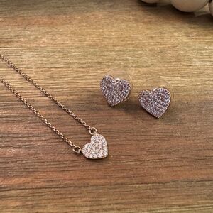 Kate Spade Yours Truly Pave Heart Mini Pendant Necklace + Earrings